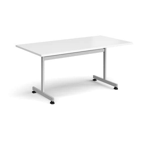 Image of Office Monster Ipanema fliptop meeting table with silver frame 1600mm x 800mm - white