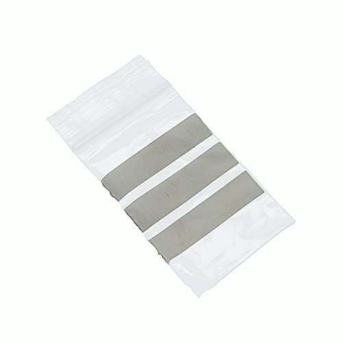 Image of 100 1.5" x 2.5" GRIPWELL® Grip Seal Bags Write on Panel | Reusable Clear Plastic Bags With White Strips | Strong Resealable Zip Lock | Polythene Packaging for Food Jewellery Storage 3.7cm x 6.2cm