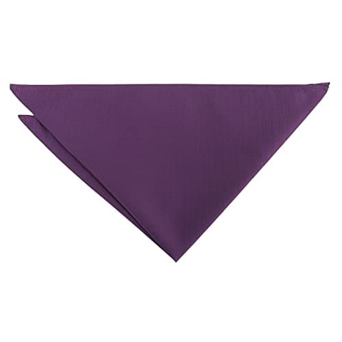 Image of DQT Mens Plain Twill Pocket Square - Wedding, Business & Formal Suit Handkerchief - Aubergine Purple