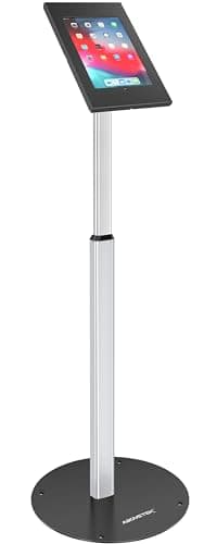 Image of AboveTEK Anti Theft iPad Floor Stand, Robust Security Kiosk POS Tablet Stand, Height Adjustable Secure Holder Enclosure w/Lock and Key Mechanism for iPads/iPad Air/iPads Pro, Ideal for Retail Business