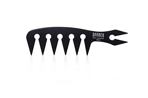 Image of BARBER MARMARA Hair beard comb 033, styling comb, hairdressing comb for hair and beard, shatterproof, flexible, anti-static, handle comb, double-sided, heat-resistant, hair comb for men