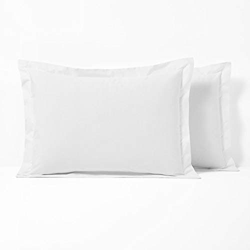 Image of Ropa De Cama | 100% EGYPTIAN Cotton 1000 Thread Count | OXFORD PILLOWCASES | WHITE | SUPER-KING SIZE 50CM x 90 CM