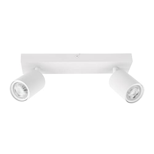 Image of Integral LED Siena 2 Way GU10 LED Spotlight Bar | Modern Indoor Ceiling Light Fitting | Adjustable and Rotatable | Ideal for Living Room, Bedroom, Kitchen and Dining Room – Premium Matt White Finish