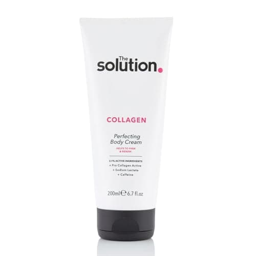 Image of The Solution Collagen Perfecting Body Lotion (200ml). Collagen Body Cream with Sodium Lactate & Caffeine, Night Moisturiser, Day Cream, Collagen Cream, Vegan & Cruelty Free Womens Moisturiser