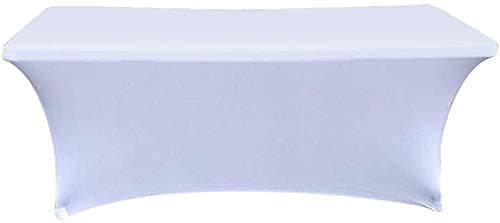Image of Namvo Stretch Tablecloth, 5ft Rectangular Spandex Dinner Table Cloth Four-Way Tight Fitted Elastic Stretch Table Cover Tabletop Protector for Folding Table Wedding Bar Banquet Party