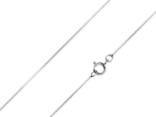 Image of 9ct White Gold Diamond Cut 18"Inch Curb Chain 0.5mm - Solid 9ct Gold - Premium Jewellery
