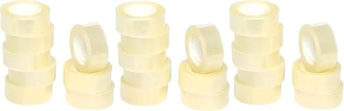 Image of indigo® Easytear Clear Sticky Tape 19mm x 33m - Pack of 8 Rolls, Extra Sticky Multi-Purpose Adhesive Tape for Household Objects, Clear Packing tape for Sticking Envelopes or Cards
