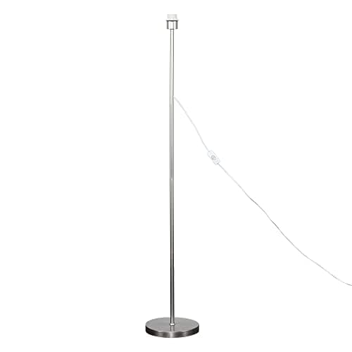 Image of MiniSun | Modern Standard Floor Lamp Base in a Brushed Chrome Metal Finish | Floor Lamps & Torchieres, Home Décor & Improvement Essential | Includes Bulb [6500K Cool White]