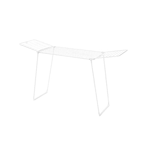 Image of Brabantia HangOn Drying Rack, 22 metres (White), Large Capacity Clothes Drying Rack for Up to One Full Machine Load, Foldable Laundry Stand for Large and Small Items, No Pegs Needed