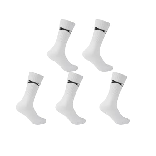 Image of Slazenger Mens 5 Pack Crew Socks White Mens 7-11