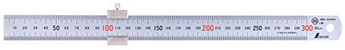 Image of Shinwa 76752 300mm Metric Steel Rule With Ruler Stop