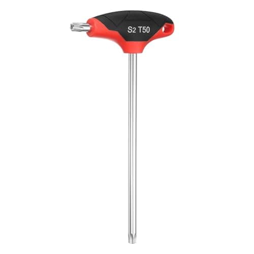 Image of sourcing map T-Handle Torx Key Wrench T50 S2 Steel Dual End T-Key Wrench Torx Screwdriver Hex Keys Tool for Automotive Household Maintenance, Red Black