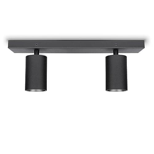 Image of Paco Home Ceiling Light Living Room Wall Light Tiltable Spotlights GU10 Modern Kitchen Bedroom, Colour:Black, Type of luminaire___Technology:Type 1-2X GU10