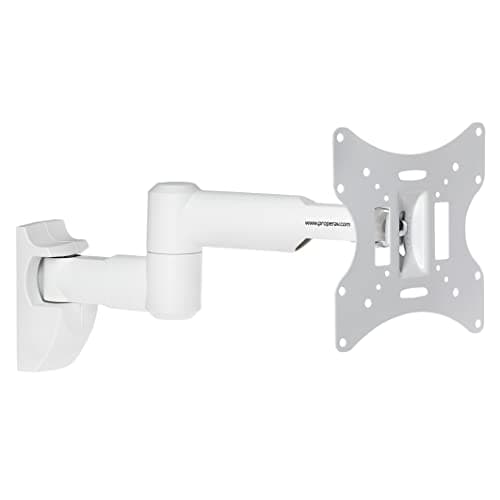 Image of ProperAV Dual Pivot Swing Arm TV Wall Bracket 23" 24" 28" 32" 37" 40" 42" 43" 46" Tilt 20° VESA Max 200x200 White