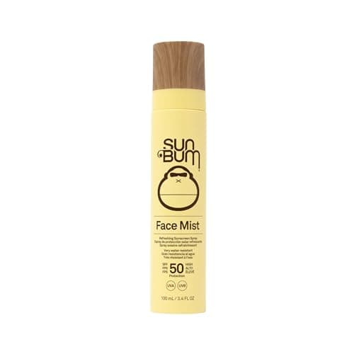 Image of Sun Bum Original SPF 50 Sunscreen Mist - Broad Spectrum Moisturizing Facial Sunscreen Spray with Vitamin E - Hawaii 104 Act Compliant (Made without Octinoxate & Oxybenzone) - Travel Size - 3.4 oz