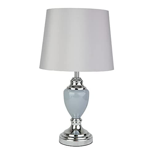 Image of Lighting Supermarket Hepburn Small Ceramic Table Lamp with Matching Shade - Modern Grey & Silver