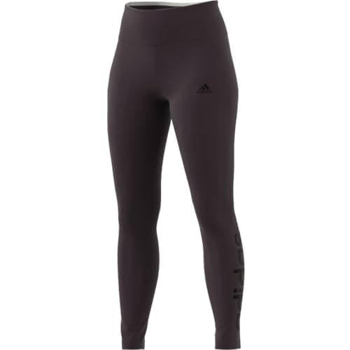 Image of adidas Women's Loungewear Essentials High-Waisted Logo Leggings, Shadow Maroon/Black, Medium