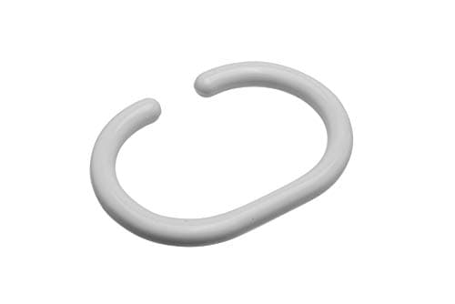 Image of Croydex AK142122 Shower Curtain C-Rings, Pack of 12, White, 17.5 x 9.5 x 0.5cm