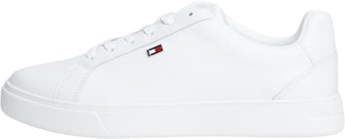 Image of Tommy Hilfiger Women's Leather Court Trainers, White (White), 6