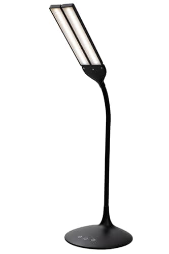 Image of Alba ledtwin N Standalone Desk Lamp 6 Watt LED, Plastic, Black, 18 x 34 x 36 cm