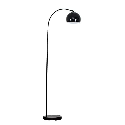 Image of MiniSun | Modern Designer Style Black Floor Lamp with a Gloss Black Light Shade | Floor Lamps & Torchieres, Home Décor & Improvement Essential | Includes 6W LED E27 Light Bulb