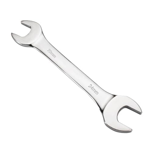 Image of Mandouer Double Open End Wrench, 22mm x 24mm Metric Spanner, Chrome Vanadium Steel Large Spanner for Heavy-Duty Automotive, Machinery and Industrial Repair (1-Piece)
