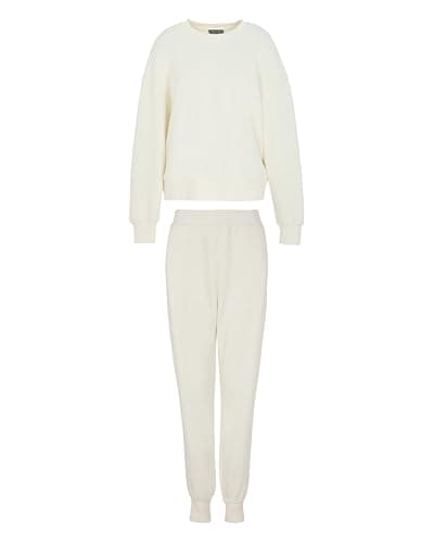Image of Emporio Armani WOMAN'S ICONIC TERRY TRACKSUIT SET WHITE L