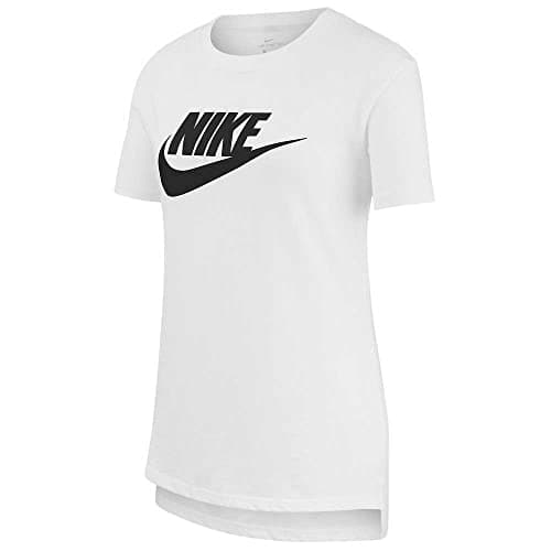 Image of NIKE Girl's G Nsw Tee Dptl Basic Futura T Shirt, White/Black, Small