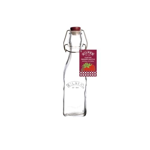 Image of Kilner Square Glass Clip Top Bottle, 0.25 L Transparent
