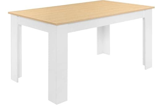 Image of Blisswood Dining Table, Kitchen Table 140 x 80 cm, Pine Tabletop Rectangle Wooden Dining Table, 6 Seater for Dining Room, Kitchen & Living Room,140L x 80W x 75H cm