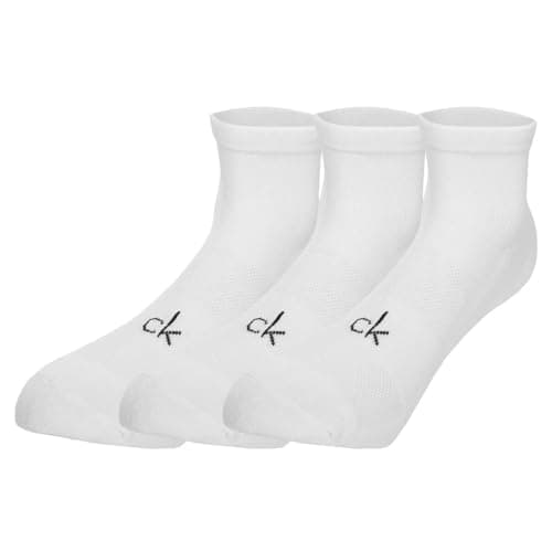 Image of Calvin Klein Mens Golf 1/4 (3 Pairs) Socks - White - UK 7-11