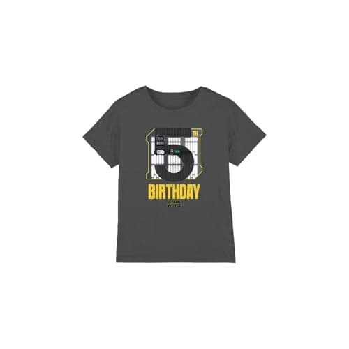 Image of Star Wars Darth Vader 5th Birthday Space Unisex Kids T Shirt, Charcoal, 5-6 Years