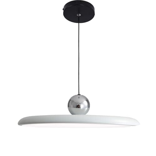 Image of NICRX Modern UFO Pendant Light - 36W LED Dimmable Hanging Lamp,Adjustable Height 3-Color Temperature Hanging Lights,Acrylic and Metal Ceiling Light Fixture for Dining Room,Living Room,Café (White)