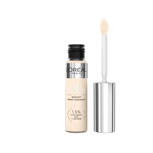 Image of L'Oréal Paris True Match Serum Concealer, Medium Coverage, Radiant Finish, With 1.5% Hyaluronic Acid and Caffeine, Neutralises Dark Circles, Smooths & Replumps Skin, 24H Hydration, 1N