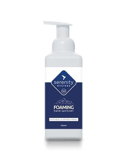 Image of Serenity Hygiene Alcohol Free Foaming Hand Sanitiser 500ml - Unscented Antibacterial Antiviral Foam - Hospital Grade, Kills MRSA C.Diff Norovirus, Skin Friendly