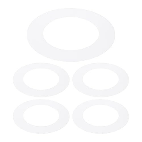 Image of PATIKIL 2.8" ID 4.5" OD Plastic Trim Ring, 5 Pcs Ceiling Light Goof Rings Matte Circular Light Cover Lighting Fixture for Ceiling Wall Recessed Can Downlights, Translucent Matte White