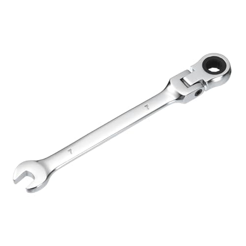 Image of sourcing map Flex-Head Ratcheting Combination Wrench 7mm 72-Teeth Metric Standard Ratchet Box and Open End CR-V Steel Double Ended Wrench for Fasteners Nuts Bolts