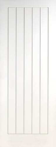 Image of White Grained Cottage Internal Door 1981 x 762mm – Moulded 5 Panel Textured Primed Interior Door, Reversible and Trimmable Design