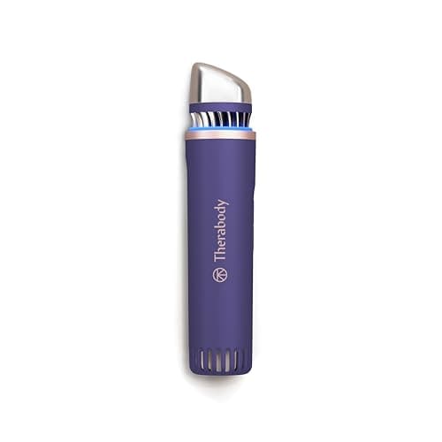 Image of Therabody TheraFace Depuffing Wand – Cold and Heat Skincare Treatment to Depuff and Glow; Beauty Wand, Face Roller and Eye Massager for Eye Puffiness, Dark Circles and Skin Radiance (Indigo)