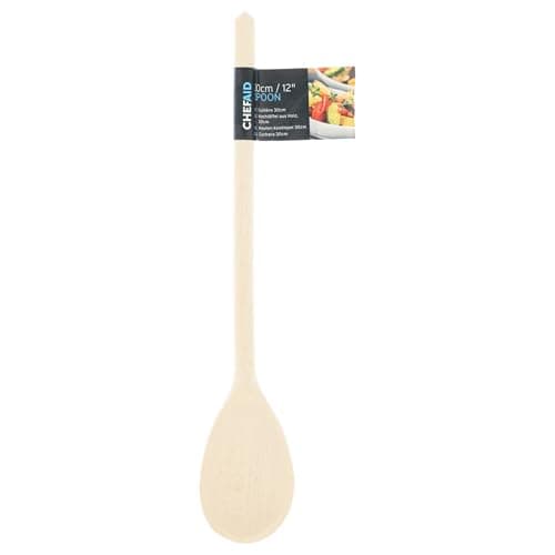 Image of Chef Aid 12 Inch Spoon, Perfect for home Baking and Cooking, Crafted with a oval spoon edge for ease of use and sourced from well managed forests, Non Stick Friendly Kitchen Essential