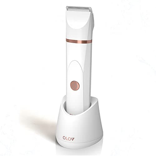 Image of OLOV Bikini Trimmer Women, Cordless Wet and Dry Electric Lady Shaver, Replaceable Ceramic Blade Heads, USB Recharge Dock & Nose Trimmer, Womens Razor for Underarm Nose Legs Pubic Hair