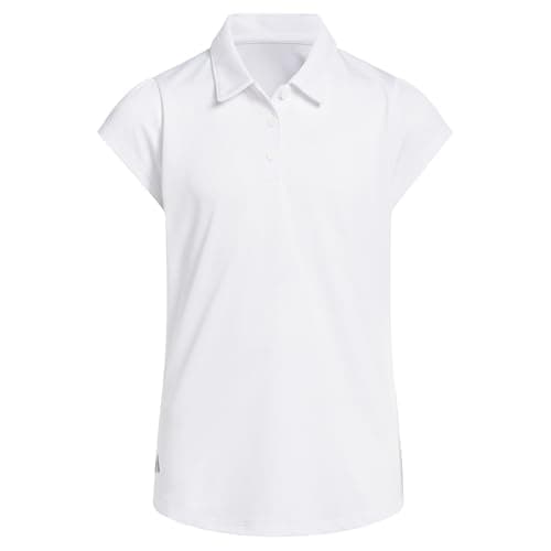 Image of adidas Girl's Girls Performance Short Sleeve Polo Shirt, White, 9-10 Years