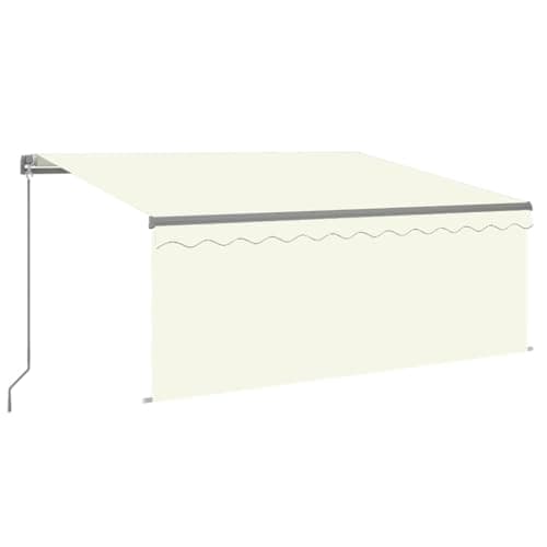 Image of vidaXL Manual Retractable Awning with Blind Outdoor Living Door Awning Folding Arm Patio Garden Awning Manual Retractable 3.5x2.5m Cream