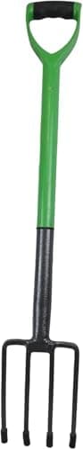 Image of New Border Fork Carbon Steel with Soft Grip D Handle with 4 prong head Strong Versatile and Durable Heat Treated and Oil Cooled Metal perfect for Gardeners Builder Industrial Work (BORDER FORK)