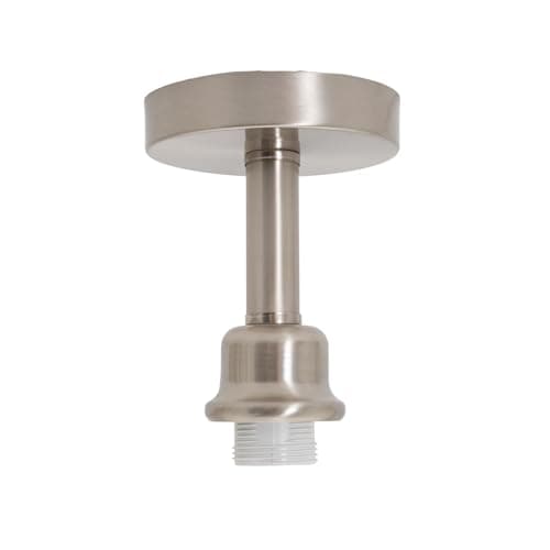 Image of Happy Homewares Contemporary Designer Short Semi Flush Satin Nickel Ceiling Rose Light | 1 x 60w E27 | Perfect for Low Ceilings