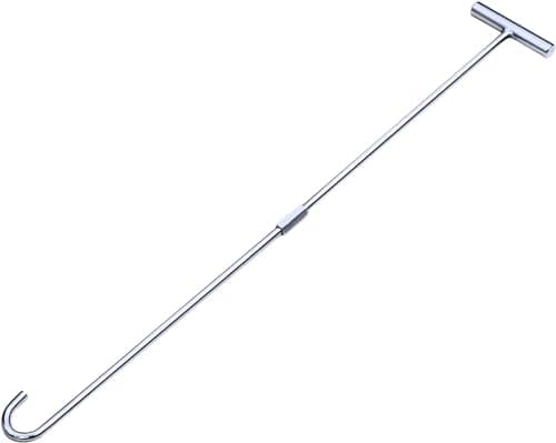 Image of Young Wolf Heavy Duty 80CM Solid Steel Rod 5th Wheel Pin Puller with Chrome Plated J Hook (1)