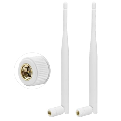 Image of 2 Pack External WiFi Antenna, Dual Band 2.4GHz/5GHz/5.8GHz 6dBi SMA Male Aerial, Adjustable Omnidirectional Replacement Antenna for WiFi Router, PCIe Network Card, USB Adapter and Range Extender