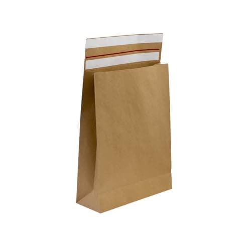 Image of Greener Route™ Strong Paper Mailing Bags with Gusset, 2 Peal and Seal Strips, Returnable, Plastic Free, Eco-Friendly, 100% Recyclable, FSC Certified, Sturdy 120gsm (200, 450x350x120mm + 100mm)