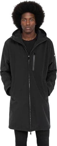 Image of Schott NYC Kalvin Schott Unisex Long Zip Hooded Jacket, Black, L