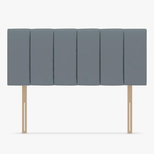 Image of Bedding Home Lined Single Headboard for Beds | Luxury Striped Sinlge Headboard 3ft for Beds | Adjustable Height Velvet Plush Bedroom Bedhead (3ft - Steel)